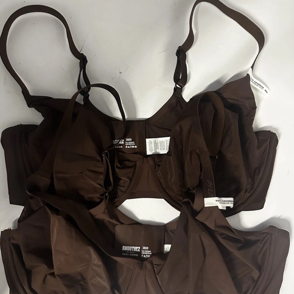 Set of 2 new Aerie Smoothez 38DD full coverage chocolate brown bras - Picture 2 of 4